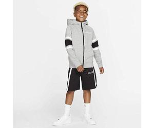 Nike Kid's Air Full-Zip Hoodie, Dark Grey Heather/Black White, S
