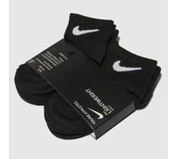 Nike Kids Ankle Socks 6 Pack in Black & White, Fabric, Size: 6.5-9.5 - Quarter Length Athletic UK 6.5-9.5