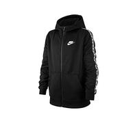 Nike Kids B NSW REPEAT FZ POLY HOOD Sweatshirt - Black/White, Medium
