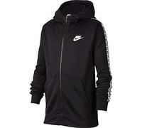 Nike Kids B NSW REPEAT FZ POLY HOOD Sweatshirt - Black/White, X-Large