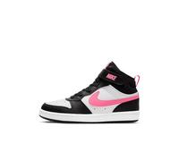 Nike Kids Court Borough Mid 2 (PSV) Shoes, Black/Sunset Pulse/White, 12