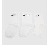 Nike Kids Crew Socks 3 Pack in White & Black, Size: 2-5 UK 2-5