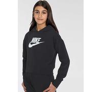 Nike Kids Cropped Logo Print Hooded Sweatshirt Black