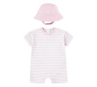 Nike Kids embroidered-logo striped romper set - Pink 1 mth