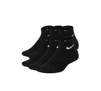 Nike Kids Everyday Cushioned Ankle Socks 6 Pack, Black/White, Size S Black/White