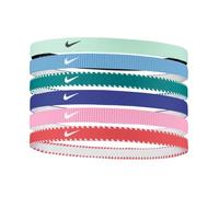NIKE Kids Flex Classic Headbands 6 Pack Headbands Running Training Sports Hairband Set, Arctic Green/Bright Spruce/Black, One Size