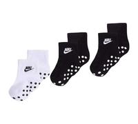 NIKE Baby Mid Cut Quarter Gripper Socks, Black/White, 6-12 Months