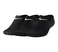 Nike Kid's Performance Cushioned No-Show Everyday Cushion Sock (Pack of 3), Black (Black/White), M (Manufacturer Size: 38-42)
