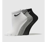 Nike Kids Quarter Socks 6 Pack in Black & Grey, Size: 9.5-2.5 UK 9.5-2.5
