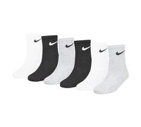 Nike Children 6 Pack Crew Sock - Grey - Size 6.5-9.5