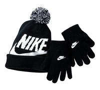 Nike Kids Swoosh Pom Beanie & Glove Set Black One Size