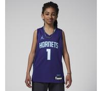 Nike LaMelo Ball Charlotte Hornets Statement Edition Older Kids' Jordan Dri-FIT NBA Swingman Jersey - Purple - Polyester L