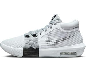 NIKE Lebron Witness VIII, Three Quarters Tall Man, White Black Light Smoke Grey, 4.5 UK