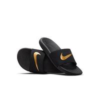 Nike Little/Big Kids Kawa Slides, Black/Metallic Gold, Size 4.5 Older Black/Metallic Gold