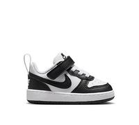 Nike Little Kids Nike Court Borough Low Trainers, White/Black, Size 2.5 Younger White/Black