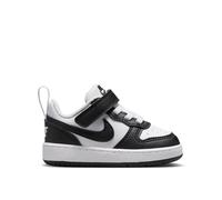 Nike Little Kids Nike Court Borough Low Trainers, White/Black, Size 3.5 Younger White/Black