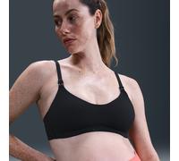 Nike (M) Alate Minimalist Women's Light-Support Padded Nursing Sports Bra (Maternity) - Black - Polyester/Elastane 1X (A-B)