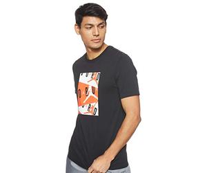 Nike M J Jordan Air Ss Crew T-Shirt - Black/Infrared 23, Large