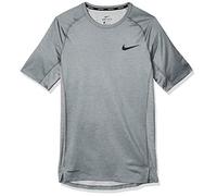 Nike M Np Top Ss Tight T-Shirt - Smoke Grey/Light Smoke Grey/(Black), Large