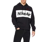 Nike M Nsw Air Hoodie PO Flc Sweatshirt - Black/White/Black/(University Red), Large