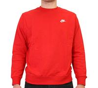 Nike M NSW Club CRW Ft Long Sleeved T-Shirt - University Red/(White), Large