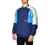 NIKE M Nsw JKT WVN Crew Cb Sweatshirt Long Sleeve - Midnight Navy/Pacific Blue/Light Bone/(White), Small