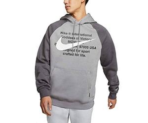Nike M Nsw Swoosh Hoodie PO BB Sweatshirt - Particle Grey/Iron Grey/(White), X-Large