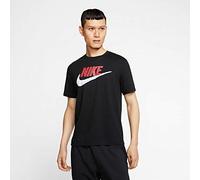 Nike M NSW TEE Brand Mark T-Shirt - Black/University Red/(White), Small-T