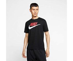 Nike M NSW TEE Brand Mark T-Shirt - Black/University Red/(White), Small-T