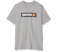 Nike M NSW TEE Swoosh Bmpr Stkr T-Shirt - Dark Grey Heather/(White), XX-Large