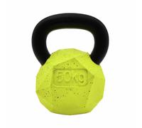 Arlee Home Fashions Max Fusion Kettle Bell Dog Toy, Treat Release & Sensory Stimulation, Durable Natural Rubber Made with Nike Grind, Nylon Handle, for Dogs 60-90 lbs, (XL, Yellow)
