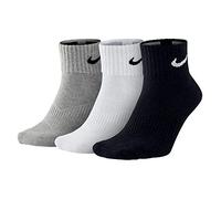 Nike Men 3PPK Cushion Quarter Socks - Multi-Color, Large