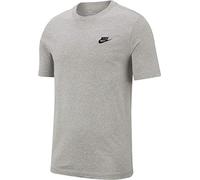 Nike Men Club Embroidered Futura T-Shirt - Dark Grey Heather/Cool Grey, Large