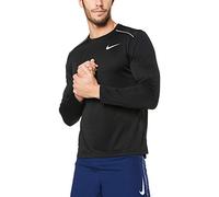 Nike Men Dri-Fit Miler Long-Sleeve Running Top - Black/Black/Reflective Silver, Large