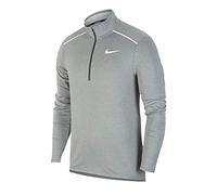 Nike Men Element 3.0 Half Zip Long Sleeve Shirt - Dark Smoke Grey/Heather/Reflective Silver, Small