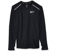 Nike Men Element Crew 3.0 Long Sleeve Shirt - Black/Reflective Silver, Small