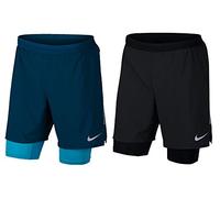 Nike Men Flex Distance Shrt 7In 2-in-1 Shorts - Black/Black/Reflective Silver, 2X-Large