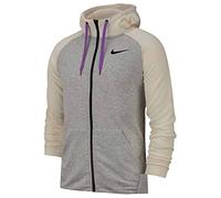 Nike Men M Nk DRY Hoodie Fz Fleece Sweatshirt - Grey Heather/Pale Ivory/Bright Violet/(Black), 2X-Large