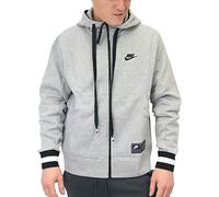 Nike Men M Nsw Air Hoodie Fz Flc Sweatshirt - Dark Grey Heather/Black/Black, Large