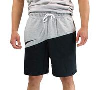 Nike Men M NSW Swoosh Short ft Sport Shorts - Dark Grey Heather/Black/Black, X-Large