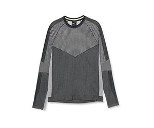 Nike Men M NSW TCH PCK LS KNIT SC Long Sleeved T-shirt - Black/Summit White/Volt, X-Large