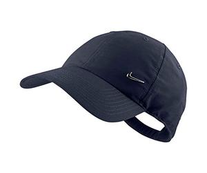 Nike Men Metal Swoosh Logo Cap - Obsidian/Metallic Silver, One Size