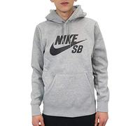 Nike Men SB Icon Pullover Skate Hoodie - Dark Grey Heather/Black, Small