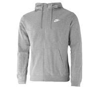 Nike Men Sportswear Club Full Zip Hoodie - Dark Grey Heather/White, X-Small