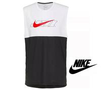 Nike Men Training Hyperdry Dri-Fit Energy White & Black Vest Tank Top Sleeveless