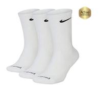 Nike 3 Pack Crew Socks Mens S 2-5 White/Black
