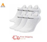 Nike Everyday Cushioned Training No Show Socks (6 Pairs) M 5-8 White