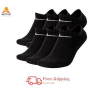 Nike Everyday Cushioned Training No Show Socks (6 Pairs) M 5-8 Black/White