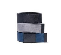 NIKE Men's 3 Pack Golf Web Belt, Black/Grey/Navy, Futura, One-Size up to 42"