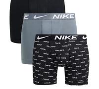 Nike Mens 3PK Dri-Fit Boxer Briefs, Nike Logo Print/Cool Grey/Black, XXL